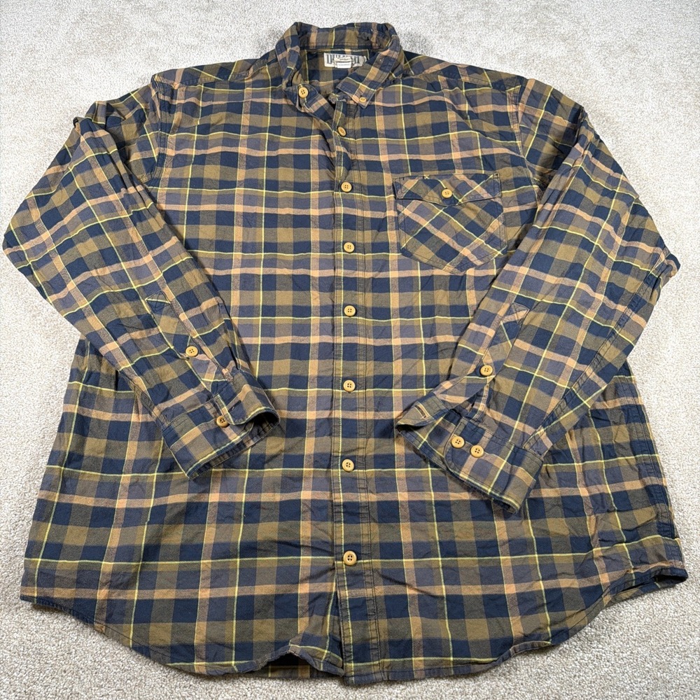 LL‎ Bean Mens Long Sleeve Button Up Shirt Mens XL Tall Plaid Cotton